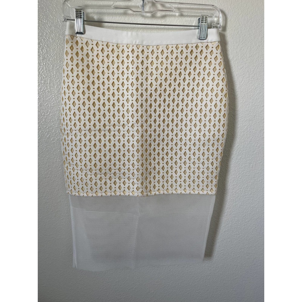 English Factory Skirt Pencil Laser Cute White